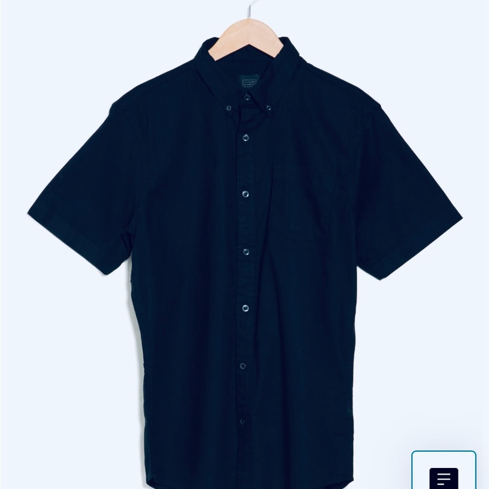 14th & Union Navy Blue Casual Button Down Linen Shirt
